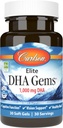 Carlson - Elite DHA Gems, 1000 mg DHA, Supports Healthy Brain Function & Vision, 30 gel morbidi