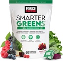 FORCE FACTOR Smart Greens Superfood Chews, Greens a Superfoods s probiotikami, Antioxidanty, a Fiber, Zelený doplnok na podporu trávenia, oxidu dusnatého a energie, 60 mäkké žuvačky