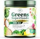 Greens Powder Superfood - Premium Orgânico Super Greens Juice Powder - Embalado com probióticos, grama de trigo, enzimas, espirulina, chlorela para Digestive & Gut Health, Smoothie Drink Mix - 28 Servings