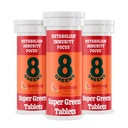 8Greens Supergreens Effervescent Tablets, Blood Orange, 30 Servings | Boosts Metabolism, Immunity & Focus; Contains Aloe vera, spirulina & chlorella; Vitamins C, B6, B12 & folate; Doctor-Backed