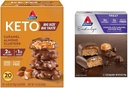 Atkins Caramel Almond Clusters, Gluten Free, High in Fiber, 1g Sugar, 2g Net Carb, Keto Friendly, 20 Conte & Endure Chocolate Caramel Mousse Bar, Desert Favorite, 1g Sugar, High in Fiber, 5 Conte