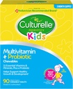 Culturelle Kids Multivitamina completa masticabile + probiotico per bambini, età 3+, 90 conteggio, salute digestiva, salute orale e supporto immunitario - con 11 vitamine e minerali, tra cui vitamina C, D3 e zinco