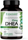 Emerald Labs DHEA 25mg - Adrenal Support to Help Hormone Balance * - Inkluderer DHEA - Gluten- Free - 60 grøntsagskapsler (30- dages forsyning)