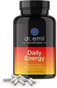 DR. EMIL NUTRITION Daily Energy Supplement - Sugar Free Energy Pills with 160mg Caffeine Per Serving - Energy Booster & Focus Supplement with Guarana Extract, L-Taurine & L-Theanine