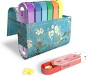 Pill Organizer,LIZIMANDU Weekly Travel Pill Case Box Medication Reminder Daily AM PM, Day Night 7 Compartments,for 4 Times A Day, 7 Days a Week-Includes Leather PU Carrying Case(Peach Blossom)
