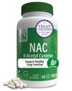 Health Thru Nutrition NAC N-Acetyl-Cysteine 600mg 60 Capsules | Vegan Certified | The Purest NAC Supplement | Supports Healthy Lung, Liver Functions & Cellular Health | Non-GMO Soy & Gluten Free
