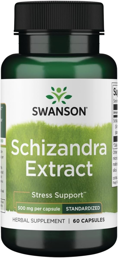 Swanson Schizandra Extrait 500 Milligrammes 60 Capsules