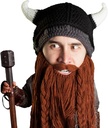 Bened Head Wiet Pillager - Original Knit Wiet Hon Helmet and Kraided Brown/ Black beared