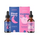 JoySpring Vitamin C Drops for Kids - Immune Support with Zinc and Elderberry & SleepBerry Melatonin for Kids with Elderberry