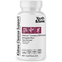 Youth & Tonic Kidney Cleanse Detox for Residual Metabolic Waste & Excess Body Water for Urinary Tract & Bladder Health 60 Capsules