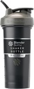 BlenderBottle Classic V2 Shaker Bottle Perfect for Protein Shakes and Pre Workout, 28- Ounce, Grey / Black, Black Shadow