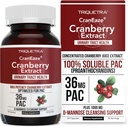 CranEaze ®: Cranberry Juice Extract Plus D- Mannose - 36 mg PAC, 100% oldódó PAC - Supports Urinary Tract Health - Leghatásosabb áfonya tabletta nőknek, UTI Cranberry kiegészítés - 60 kapszula