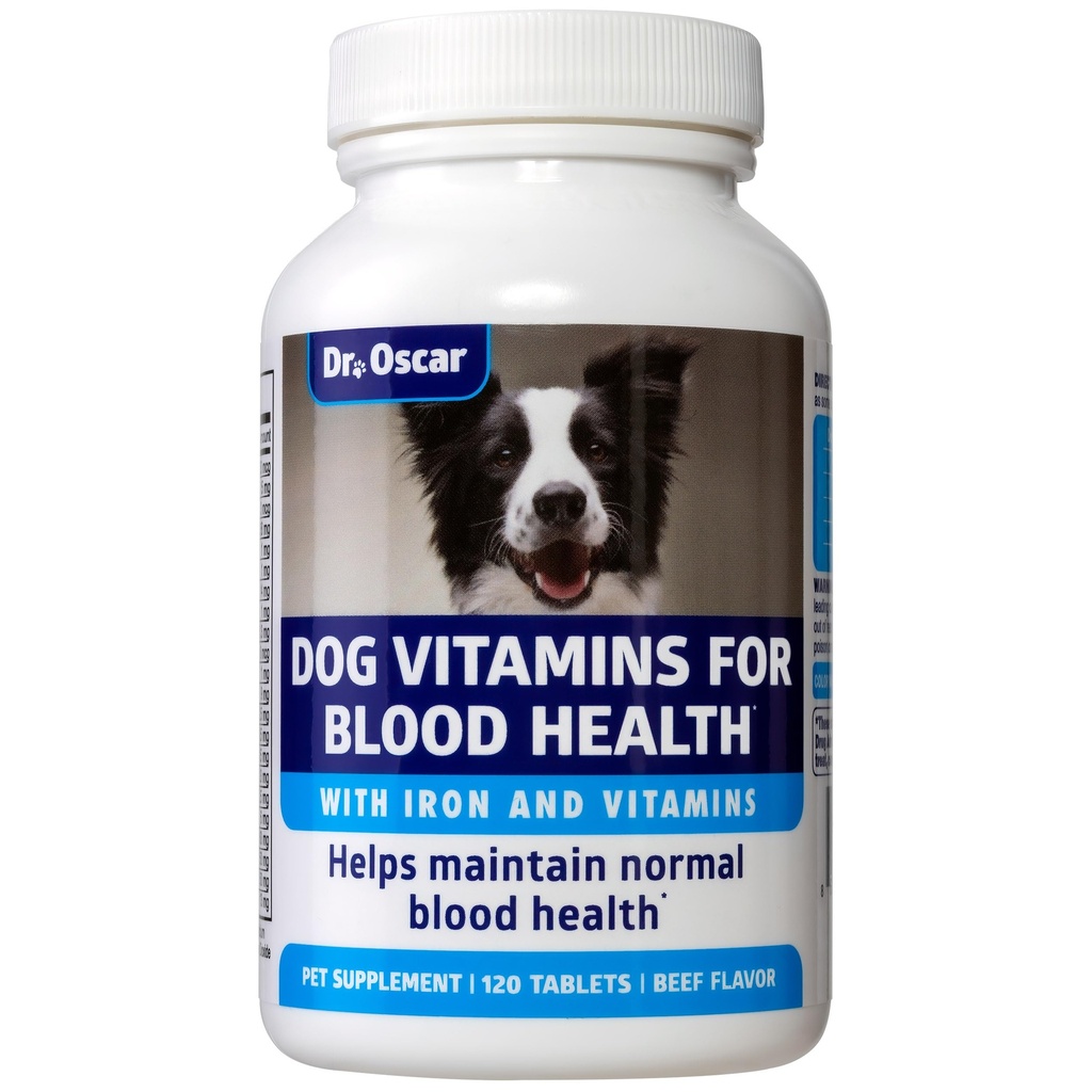 3in1 Blood Aid, Immunity & Energy for Dogs, Iron Supplement for Dogs, Helps Maintain Blood Health, Normal Red Cells Levels & Normal Clotting Function, 120 Tablets