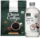 Natural Force Organic Dark Roast Clean Coffee + Organic MCT Oil Bundle – 100% Pure Coconut MCTs & Mold & Mycotoxin Free Coffee – Non-GMO, Keto, Paleo, and Vegan - 12 Oz and 16 Oz