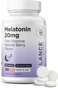 平衡breens Melatonin 20mg快速溶解药片 - 高Potency,快速演绎,自然睡眠支持 - 成人睡眠援助 - 非格鲁吉,无药方 - 120 睡眠药片