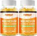 Magnesium Glycinate Gummies 1000mg - Sukkerfri magnesium Kalium Supplement med vitamin D, B6, CoQ10 for rolig Mood og søvn støtte - 120 Orange Gummies 2 Pac