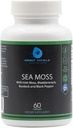Sea Moss s írskym Moss Burdock Root Bladderwrack & Black Pepper - Nutrients-Rich Superfood pre Immune, Tráviace, Joint, Skin Health - Vegan, Non-GMO - 60 Írske Moss Capsules, Made in USA