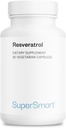 Supersmart - Resveratrol 40mg pe zi (Bine-tolerant) - Extract de struguri roșii organici - Supliment de reveratrol de înaltă potențial 