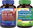Krill Oil and Probiotics 50 Billion Bundle, Professional Grade, Non-GMO, Heart, Joint, Gut Function ' Immune Support