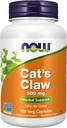 MAINTENANT Aliments suppléments, Cat's Claw 500 mg, Projet non-OGM vérifié, supplément à base de plantes, 100 gélules