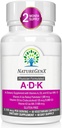 Supplément de vitamine ADK 5000 UI - Vitamines de haute puissance A, D3 et K2 pour la santé des os et l'absorption de calcium.