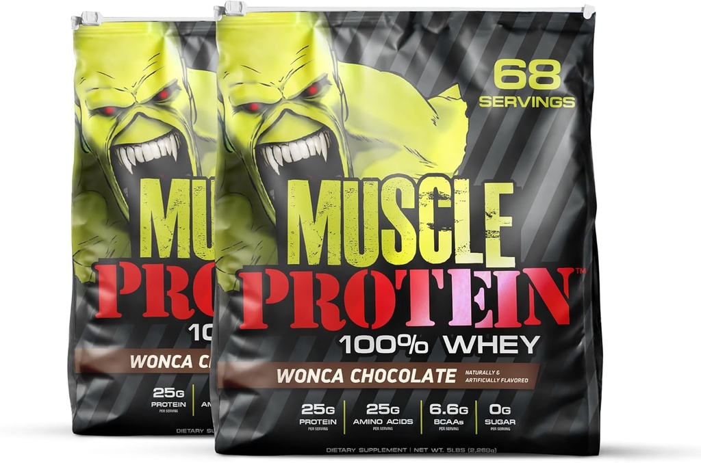COLOSSAL LABS Muscle Whey Protein Flavored Protein Powder, 25,000mg Amino Acids/Serving, Cold Filtered(Packaging May Vary) (10 Pound (Pack of 2), Chocolate)