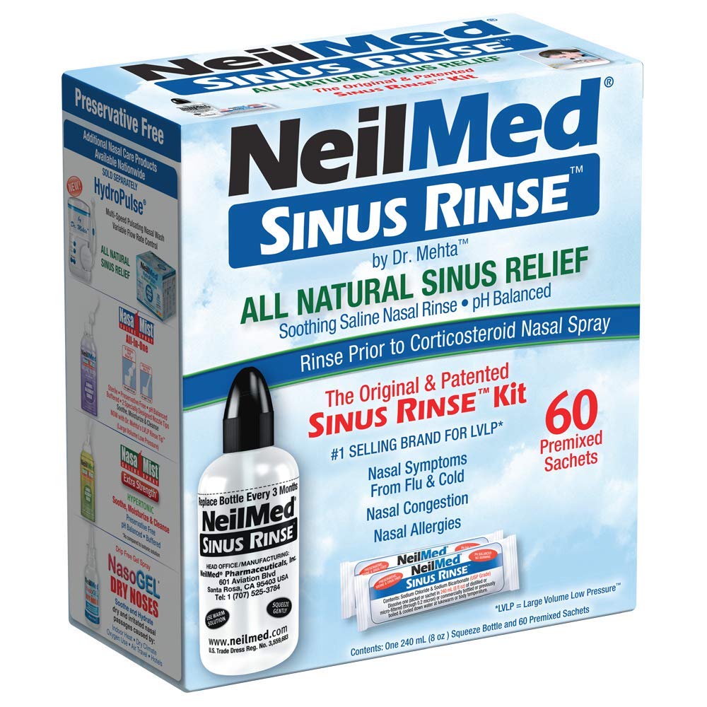 NeilMed Sinus Rinse - A Complete Sinus Nasal Rinse Kit, 50 count (Pack of 1) Count may vary