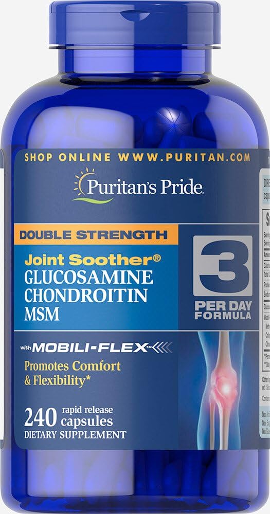 Puritan's Pride Glucosamine Chondroitin MSM Capsules, 3 Per Day Formula