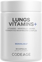 Birikak, A, C, D, E, B6, Milk Thistle Lung Supplement, Zinc & Magnesium, Cordyceps, Reishi, Chaga, Poria, Tylophora, Ginger, Peppermint Leaf Organic Herb Cleanse - Ez-GMO - 90 kapsulak