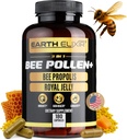 Ziemia Elixir 3- in-1 Organic Bee Pollen Capsule - Non-GMO, Pure Raw Bee Pollen, Royal Jelly, Propolis Extract for Women & Men - Natural Energy, Immune & Vitality Support - 180 Propolis Capsules
