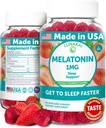 Lunakai USA Made Low Dose Melatonin Gummies 1mg - Gentle Sleep Aid pro dospělé a děti - Non- GMO, Vegan, gluten- Free - 60 Počet