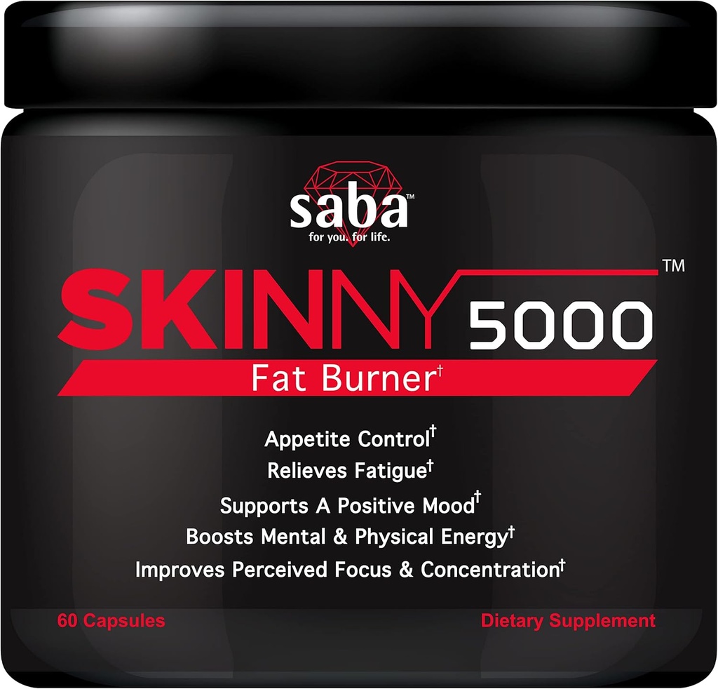 Saba Skinny 5000 - Rasvakaotus - Kaalulangus-Appetite Control -Mild Jitter-Free Energy - Focus -60 kapslit