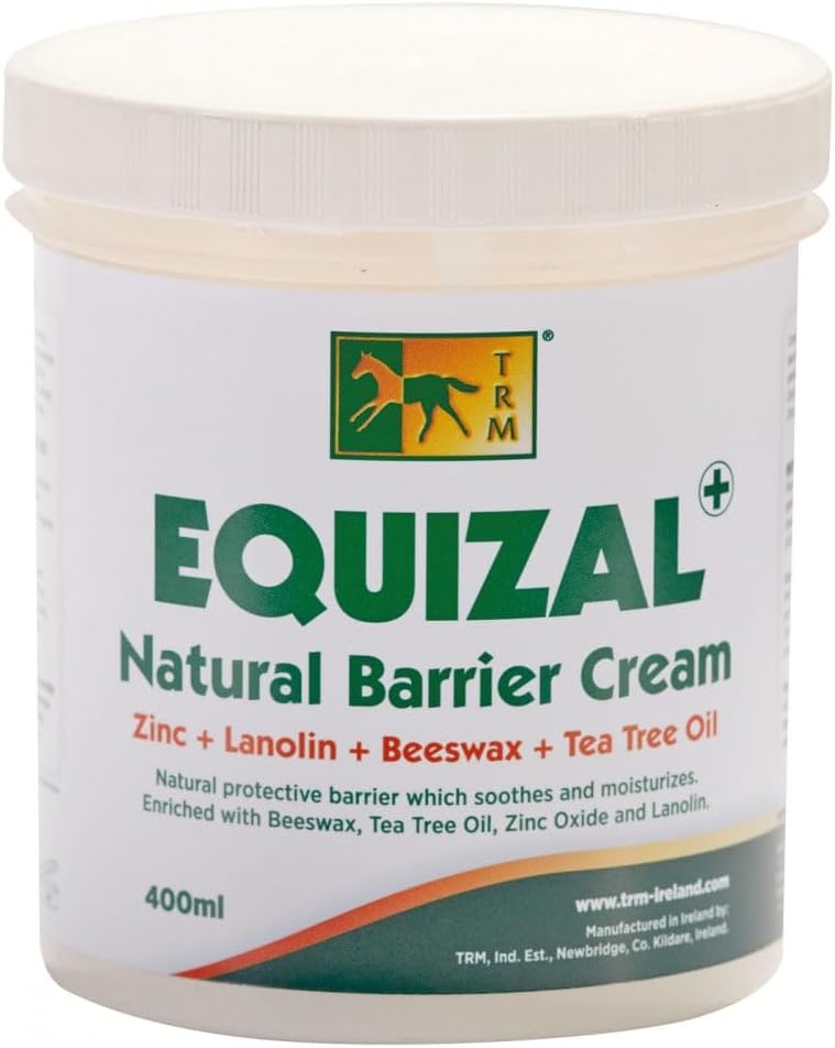 TRM Equizal Soothing Equine Barrier קרם for Horses | Natural Protection, Wound Care, and Moisturization with Beeswax & Zinc Oxide - 13.5 oz (400 מ"ל) 13.5 fl oz