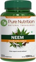 纯营养 Neem Capsules 700mg. (相当于2600mg Neem Leaf粉和Bark粉) Non GMO QQ Once Daily QQ120天供应.