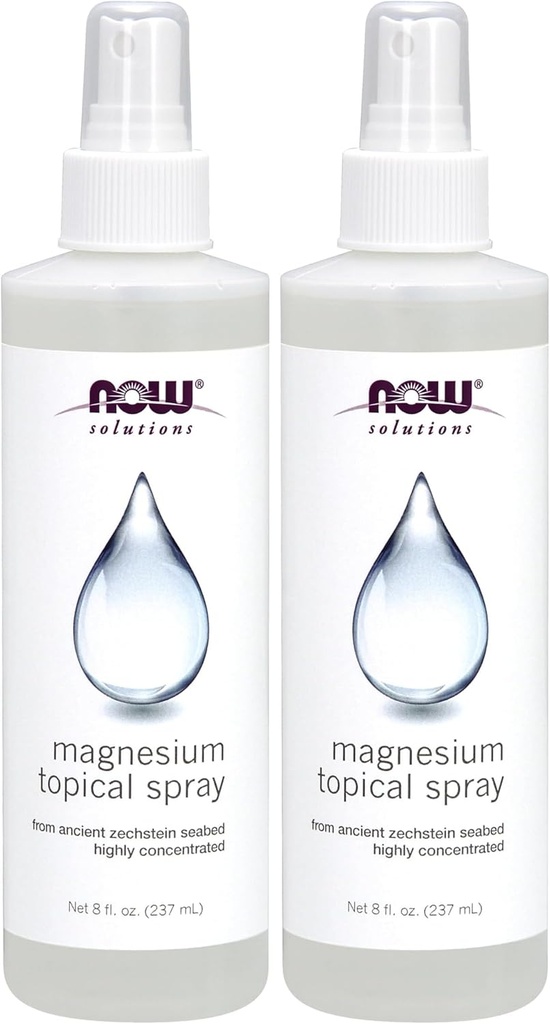 NOW Solutions, Magnesium Topical Spray, van The Ancient Zechstein Seabed, hoog geconcentreerd, 8 Fl Oz (verpakking van 2)