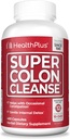 健康+超级Colon Cleanse 120天 Gentle Gut Cleanse Detox, Psyllium Husk, 辅助便秘治疗和消化支持的Probios, 480 Capsules