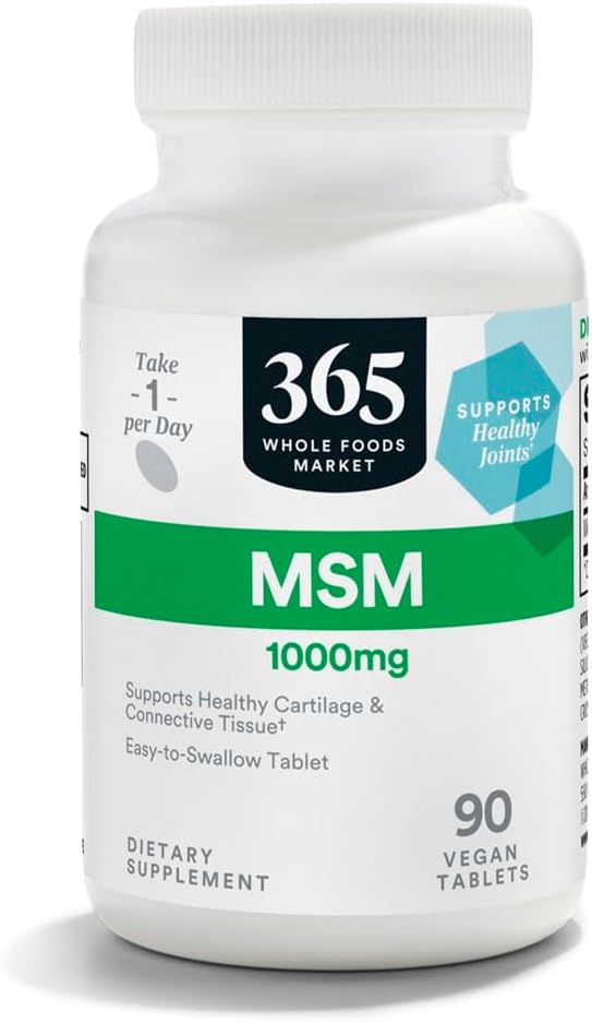 365 โดยตลาดอาหารทั้งประเภท MSM 1000Mg, 90 ตาราง