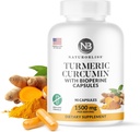 BioPerine 1500mg ilə NaturoBliss Turmeric Curcumin - Gluten Pulsuz - 90 Kapsül