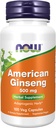 NOW Foods kiegészítők, Amerikai Ginseng (Panax quinquefolius) 500 mg, Gyógynövény kiegészítés, 100 Veg kapszula