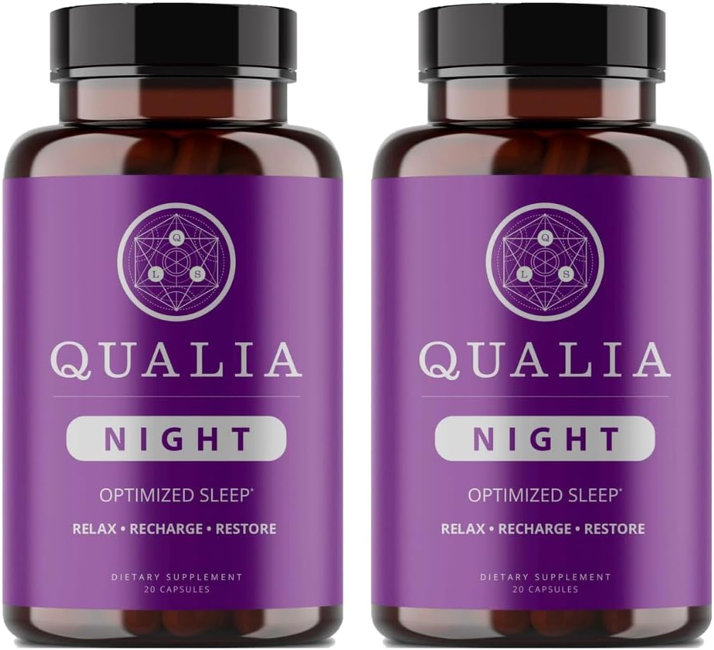 Qualia Night Sleep Assistance 124; Non-Habit Forming Assistance 124; Science- Backed Supplement for Deep Reforeing Sleep Assistance 124; Melatonin- Free, Vegan, Non-GMO, Gluten- Free