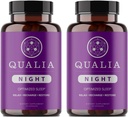 Qualia Night Sleep Aid | Non-Habit Forming | Science-backed Supplement for Deep Refreshing Sleep | Melatonin-Free, Vegan, Non-GMO, Gluten-Free