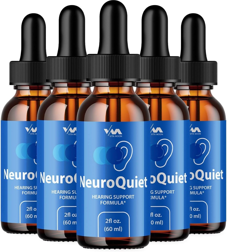 (5 Pack) NeuroQuiet Drops - Neuro Quiet Advanced Formula Search Support, Cognitive Health, and Total Wellness, 5 Month Supply