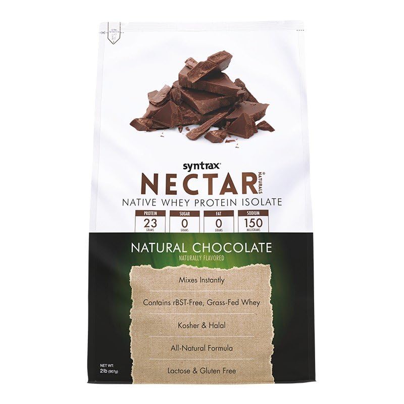 Syntrax Nectar Naturals, All Natural Whey Protein Isolate, Smooth & Creamy, Natural Chocolate, 2 lbs.