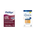 Phillips' Colon Health Daily Probiotic Capsules, 4-in-1 Symptom Defense & Citracal Slow Release 1200, 1200 mg Calcium Citrate and Calcium Carbonate Blend