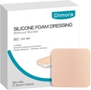 Dimora silikona putas Dressing bez robežas 10 Pack- 3"x 3" Augsti Absorbenta Adhezīvs Ūdensizturīgs saites brūcēm, Cuttable Pads Brūču aprūpei un Dressing
