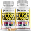 JB Wellness Co Ashwagandha Maca Root Fenugreek Supplement with Tongkat Ali Ginseng - Assists with Mood & Thyroid Health - Made in USA - 120 Count