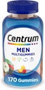 Centrum MultiGummie Gummy Multivitamine pentru barbati, Multivitamine/Multimineral Supliment cu Seleniu, Antioxidanti si Vitamina D3, Asortate Aroma de fructe - 170 Conte