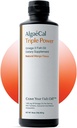ALGAECAL Triple Güc 1200mg EPA & DHA Omega 3 Balıq Yağı Təhlükəsiz, Beyin, Dəyir, Dəyir, Dəyir, Dəyir, Cilt və Bones, maye emulsion Mango Tat, Burp-Lesss, Sugar-Free, Amerikada Yapıldı