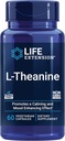Life Extension L-teanin, Aminokislinski teanin, mir, sprostitev, Mood, Gluten-free, Non-GMO, Vegetarian, 200 mg, 60 kapsul