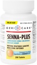 GeriCare Senna Plus Natural Laxative with Stool Softener, Docusate Sodium 50mg, Sennosides 8.6mg, 200 Tablets (Pack of 1)